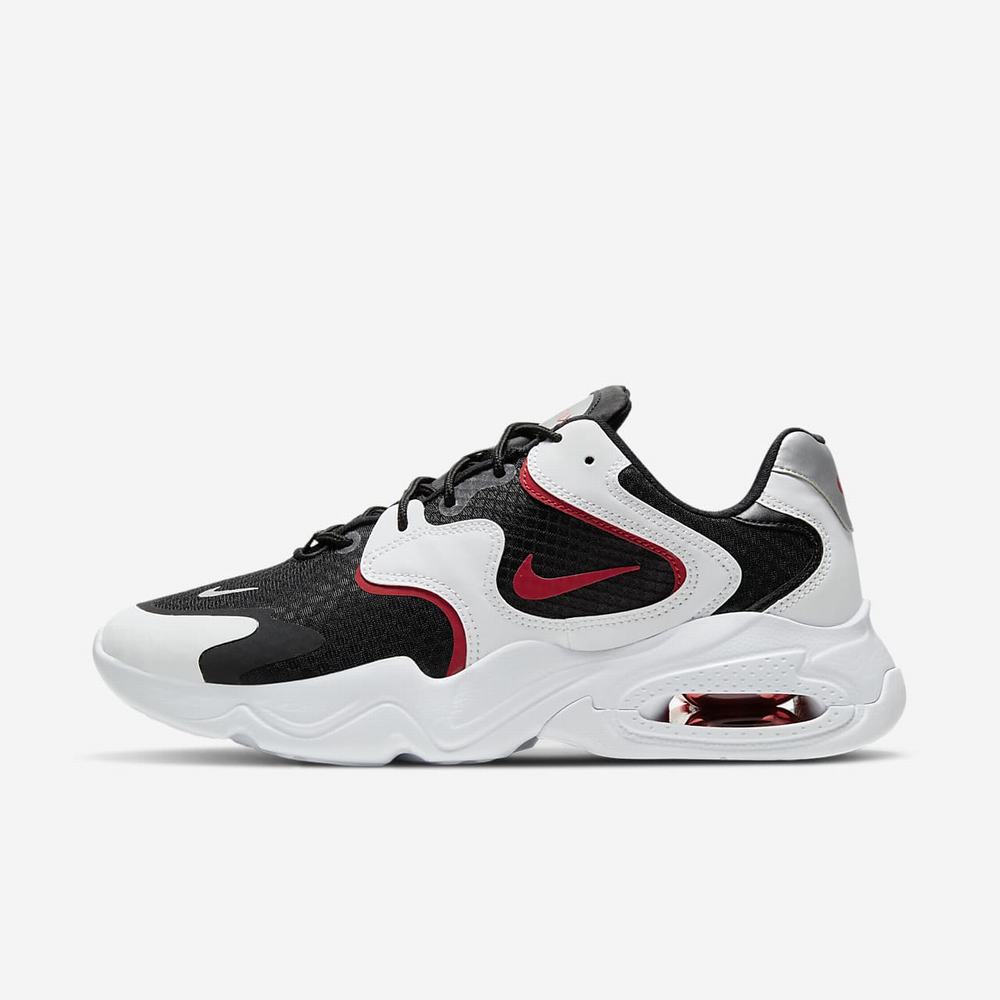 Sneakers Nike Air Max 2X Noir 6907-831 Black/White/Metallic Silver/University Red Homme | YAD-94299908